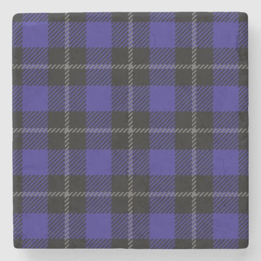 Royal Blue Black Plaid Stenen Onderzetter (Voorkant)