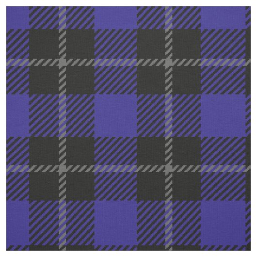 Royal Blue Black Plaid Stof (Swatch)