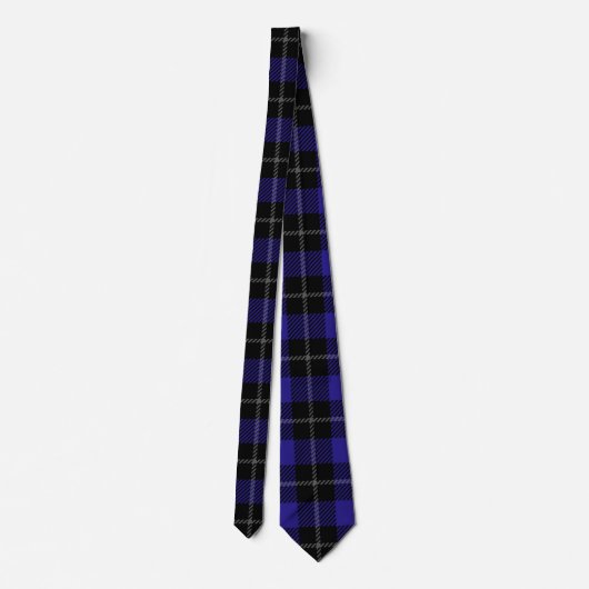 Royal Blue Black Plaid Stropdas (Achterkant)