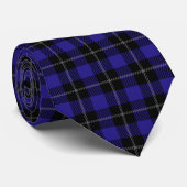 Royal Blue Black Plaid Stropdas (Opgerold)