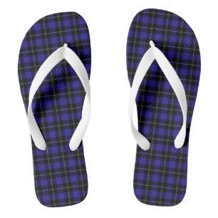 Royal Blue Black Plaid Teenslippers