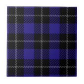 Royal Blue Black Plaid Tegeltje (Voorkant)