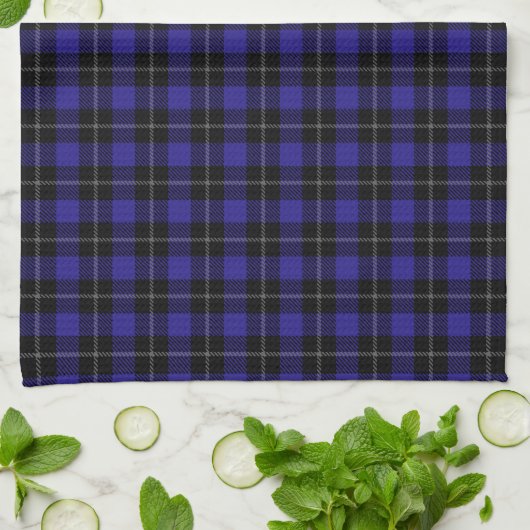Royal Blue Black Plaid Theedoek (Gevouwen)