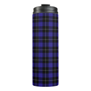 Royal Blue Black Plaid Thermosbeker