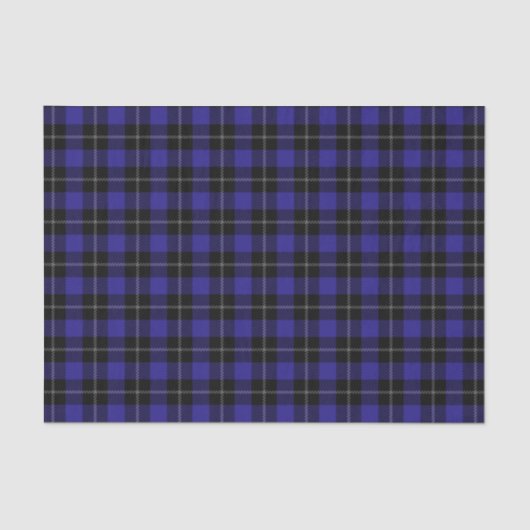Royal Blue Black Plaid Tissuepapier (Voorkant)