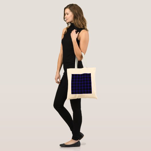 Royal Blue Black Plaid Tote Bag (Voorkant (model))