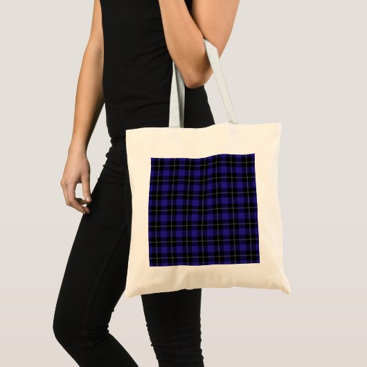 Royal Blue Black Plaid Tote Bag (Voorkant (product))