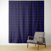 Royal Blue Black Plaid Wandkleed (In situ)