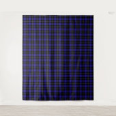 Royal Blue Black Plaid Wandkleed (Voorkant)
