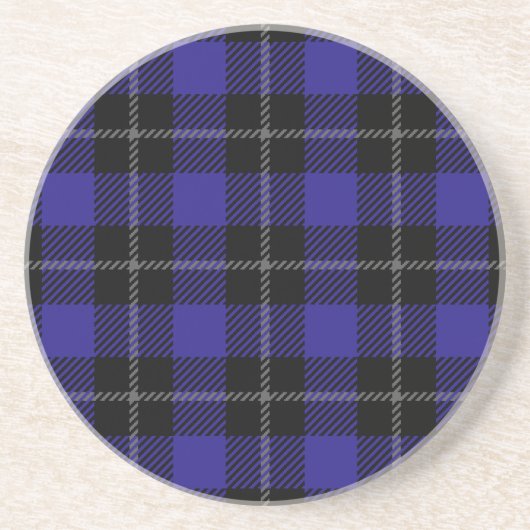 Royal Blue Black Plaid Zandsteen Onderzetter (Voorkant)