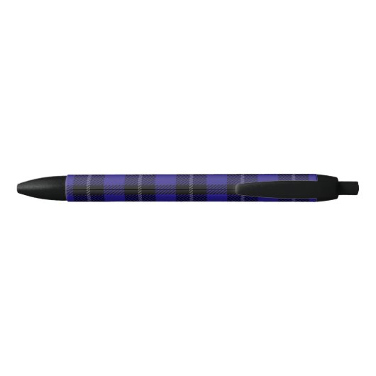 Royal Blue Black Plaid Zwarte Inkt Pen (Achterkant)