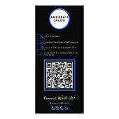 Royal Blue & Black Salon Diensten Menu Voeg Logo t (Achterkant)