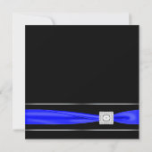 Royal Blue Black Wedding Kaart (Achterkant)