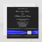 Royal Blue Black Wedding Kaart (Voorkant)