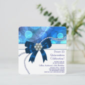 Royal Blue Blauwgroen Blue verjaardagsfeest Kaart (Staand voorkant)