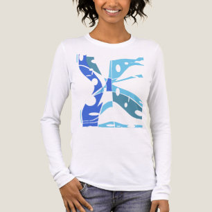 Royal Blue Blauwgroen Clear Circles Geometrische k Tri-Blend Shirt