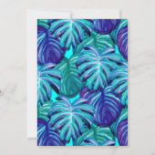 Royal Blue Blauwgroen Gold Foil Tropical Leaves Ve Kaart (Achterkant)