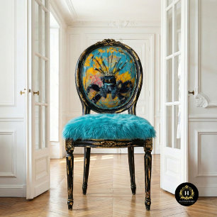 Royal Blue  Bloemen Peacock Spider Art Tissuepapier