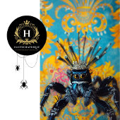 Royal Blue Bloemen Peacock Spider Art Tissuepapier