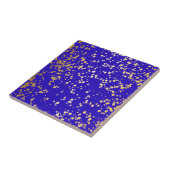 Royal Blue Blond Gold Glitter Ceramic Tegel Tegeltje (Zijkant)