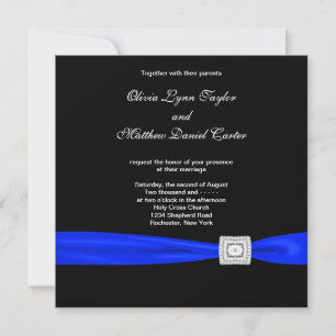 Royal Blue Blue Wedding Kaart