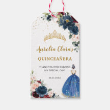Royal Blue Blush Bloemen Quinceañera Prinses Favor
