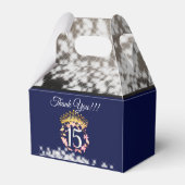 Royal Blue  Boho Quinceañera Spaans Favor Bedankdoosjes (Achterkant)