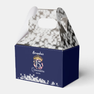 Royal Blue Boho Quinceañera Spaans Favor Bedankdoosjes