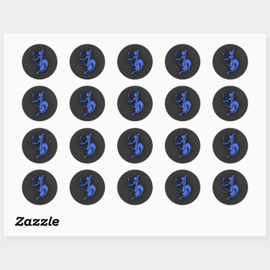 Royal Blue Boogschutter Ronde Sticker (Vel)