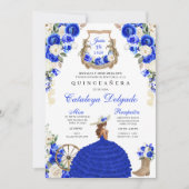 Royal Blue Boots Rozen Western Charro Quinceañera Kaart (Voorkant)