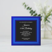 Royal Blue Border en Black elk jaar jarig Kaart (Staand voorkant)