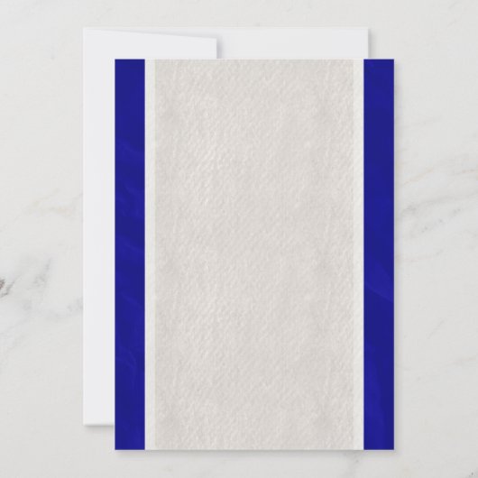 Royal Blue  Bow & Linen Wedding Invitations Kaart (Achterkant)