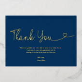 Royal Blue Boy Baby Shower Script Hart Folie Uitnodiging (Voorkant)