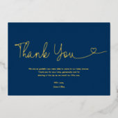 Royal Blue Boy Baby shower Script Heart Folie Uitnodiging (Voorkant)