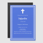 Royal blue boy bevestiging magnetische uitnodiging (Voorkant / Achterkant)