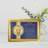 Royal Blue Boys Royal Baby shower Kaart (Staand voorkant)