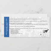 Royal Blue Brazilië Bruiloft Boarding Pass uitnodi (Achterkant)