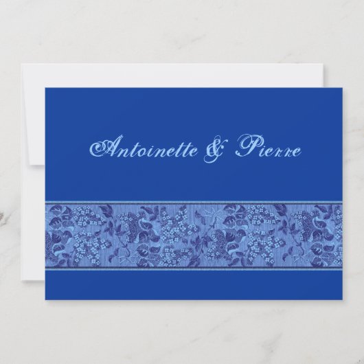 Royal Blue  Brocade Wedding F622 Kaart (Voorkant)