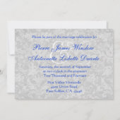 Royal Blue  Brocade Wedding F622 Kaart (Achterkant)