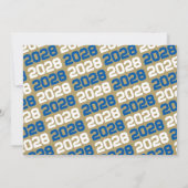 Royal Blue & Bronze 3 Foto Afstuderen Dank u Kaart (Achterkant)