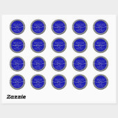 Royal Blue bruiloft dank u gunst Ronde Sticker (Vel)