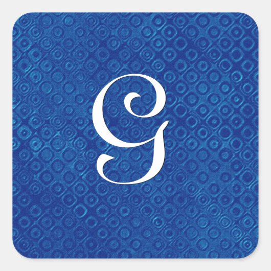 Royal Blue bruiloft monogram elke letter B567 Vierkante Sticker (Voorkant)