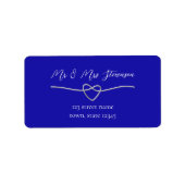 Royal Blue Bruiloft retour adres label (Voorkant)