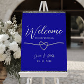 Royal Blue bruiloft welkom Poster