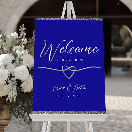Royal Blue bruiloft welkom Poster