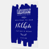 Royal Blue Brushed Paint Nikkah Acrylic Sign Acryl Bord (Hoek)