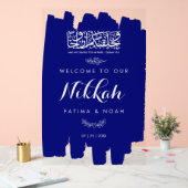 Royal Blue Brushed Paint Nikkah Acrylic Sign Acryl Bord (Huwelijk)