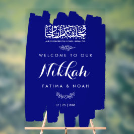 Royal Blue Brushed Paint Nikkah Acrylic Sign Acryl Bord