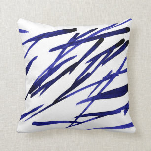 "Royal Blue Brushstrokes" Kussen