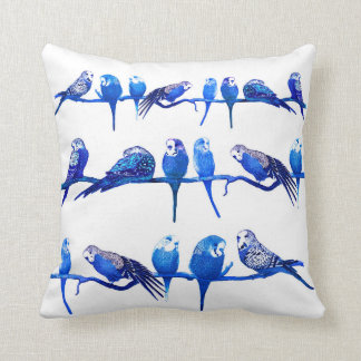 Royal Blue Budgie Bird Parrot Cushion Pillow Kussen